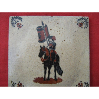 Antieke tegel Ridder op paard